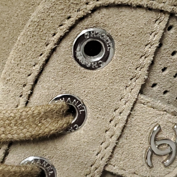 Chanel Hogh Top Brown Suede Lace uo Women Boots G28449 Size 37.5  Made in Italy - Picture 8 of 11